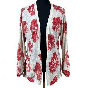 Guinevere for Anthropologie Floral Lightweight Knit Cardigan Sweater Size XL